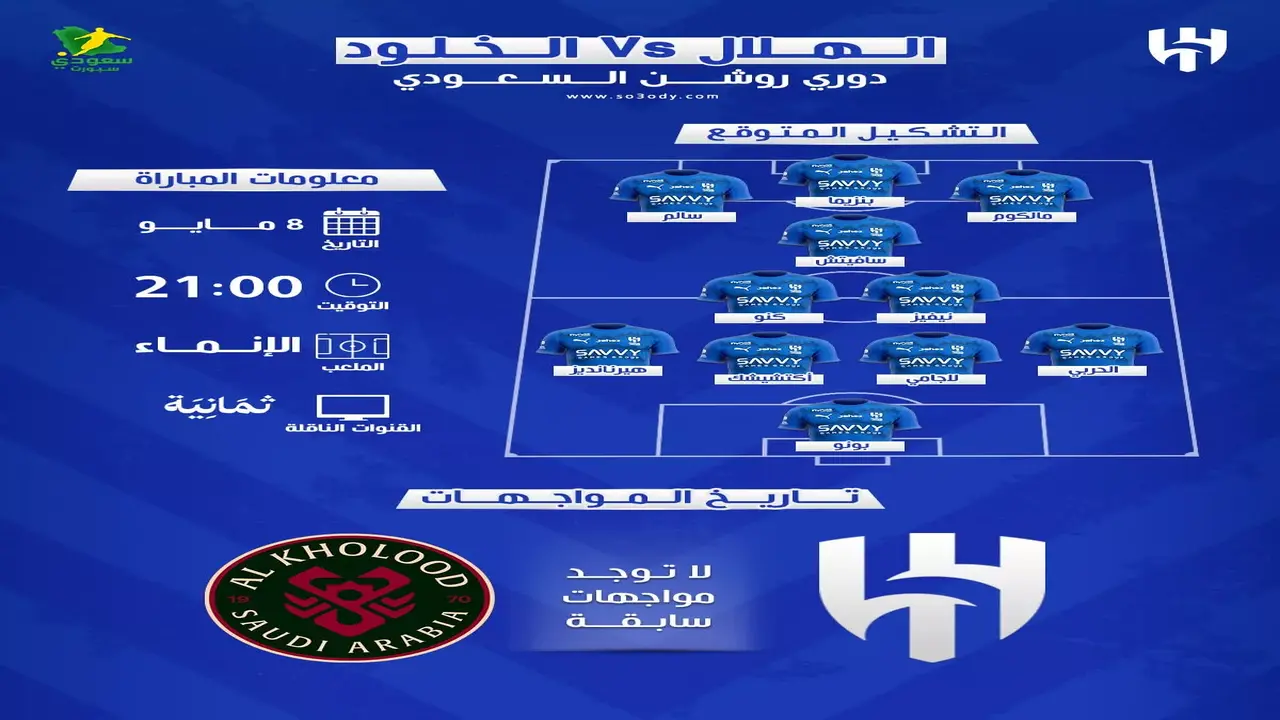موعد مواجهة الهلال والخلود في كأس خادم الحرمين والقنوات الناقلة للقاء